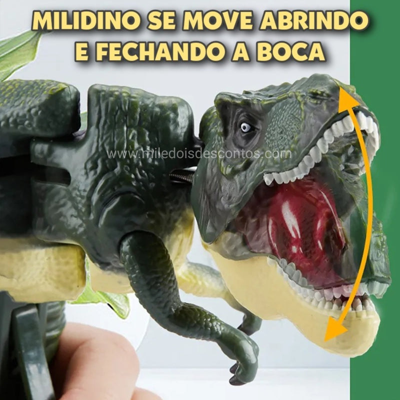 Milidino©: T-Rex com Movimento Realista, Luz e Som (ÚLTIMAS UNIDADES)