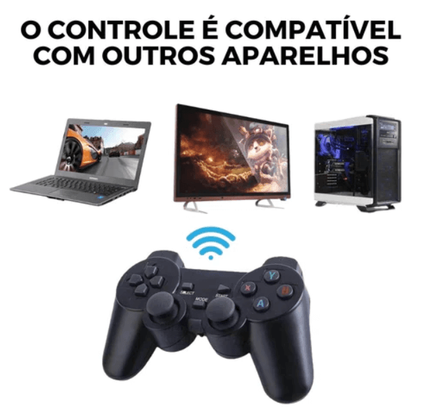 Video Game Stick Retrô Original 4K HD 10000 jogos (+2 Controles de Brinde)