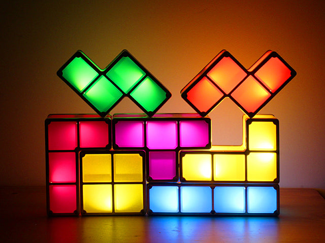 Luminárias Tetris Blocos de Luz com 7 Cores