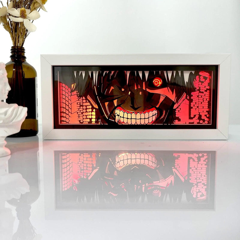 Caixa de Luz 3D com 16 cores RGB AnimeBox® Caixa de luz anime Mil e Dois Descontos Ken kaneki 