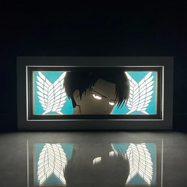 Caixa de Luz 3D com 16 cores RGB AnimeBox® Caixa de luz anime Mil e Dois Descontos Levi Ackerman 