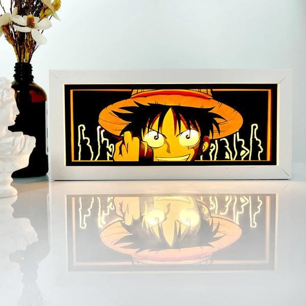 Caixa de Luz 3D com 16 cores RGB AnimeBox® Caixa de luz anime Mil e Dois Descontos Luffy 