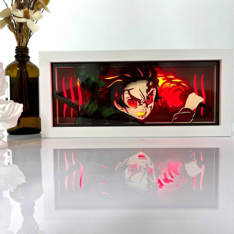 Caixa de Luz 3D com 16 cores RGB AnimeBox® Caixa de luz anime Mil e Dois Descontos Tanjiro Kamado 