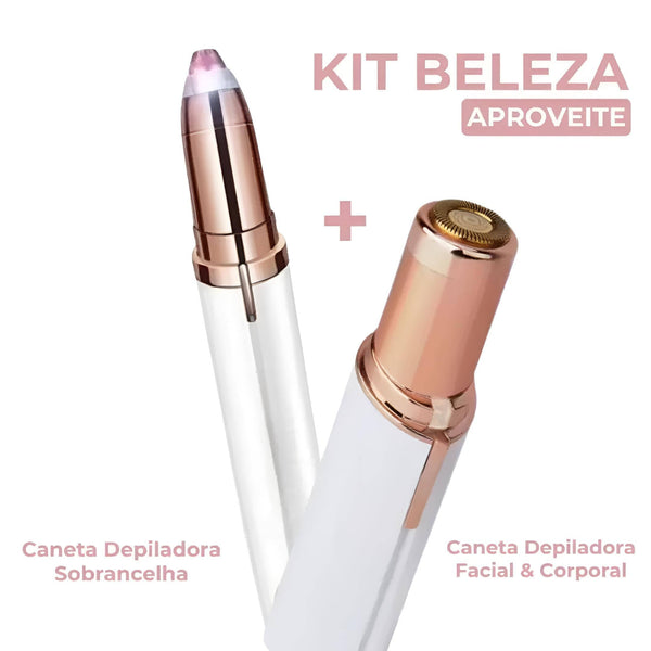 Kit Beleza - Canetas Depiladoras Facial & Corporal + Sobrancelha kit beleza Mil e Dois Descontos 