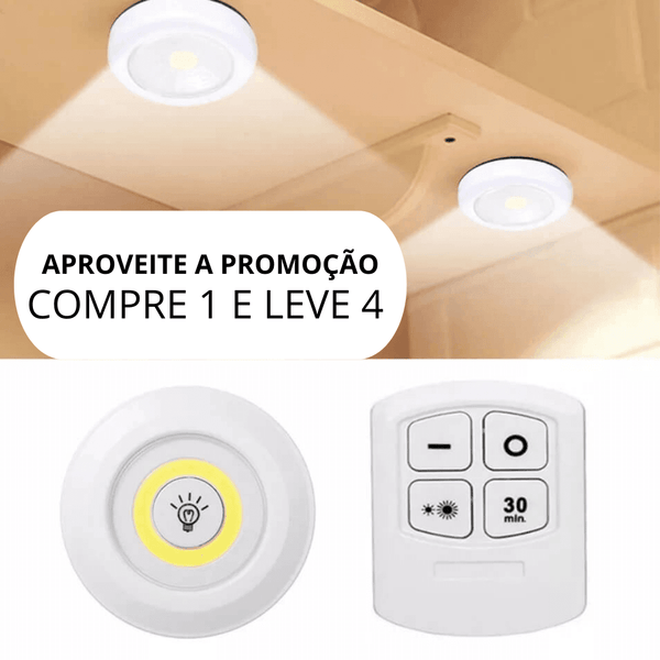 Kit de lâmpada de LED - Compre 1 e leve 4 (+ controle) Luminaria Mil e Dois Descontos 1 Controle 4 Lâmpada 