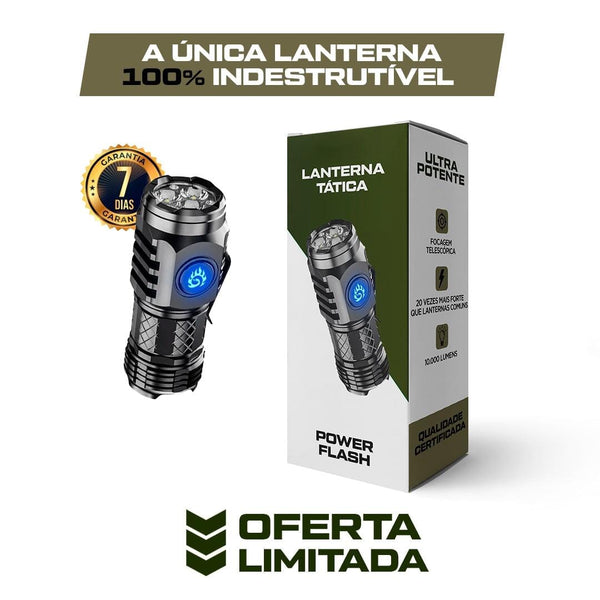 Lanterna Tática Portátil Indestrutível Power Flash® [ÚLTIMO DIA NA PROMOÇÃO E FRETE GRÁTIS] lanterna Mil e Dois Descontos 