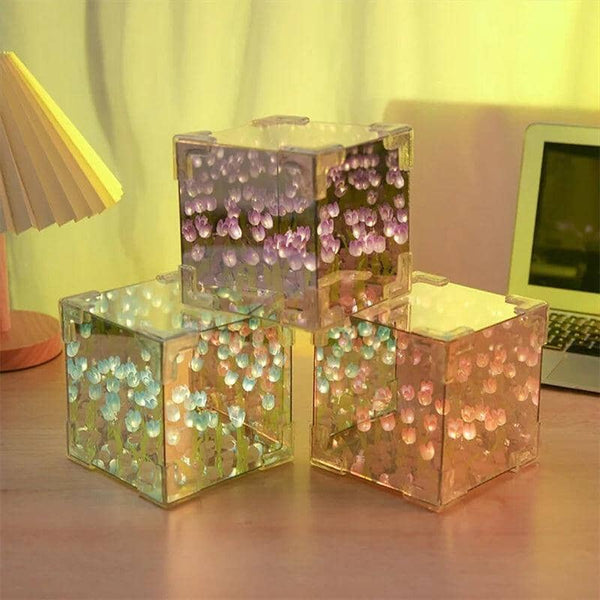 luminária Espelhada Cubo Jardim infinito Luminaria Mil e Dois Descontos 