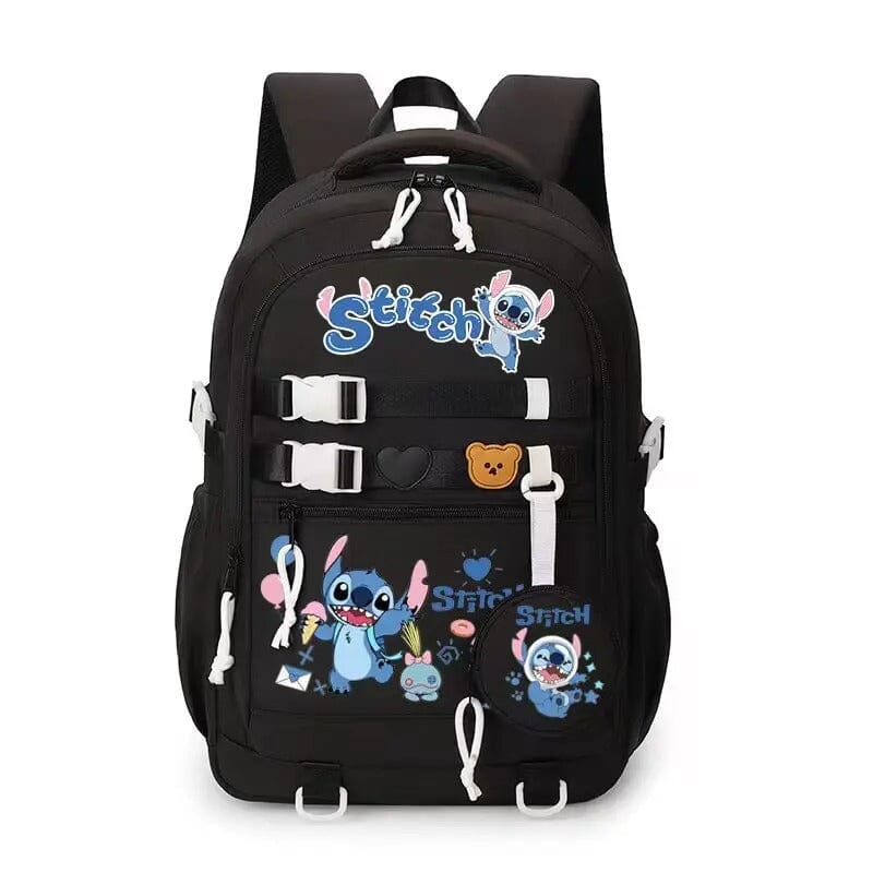 Mochila Escolar Stitch Infantil Impermeável ORIGINAL mochila stitch Mil e Dois Descontos Preto 