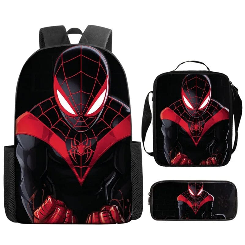 Mochila Infantil Homem-Aranha + Estojo + Lancheira (Miles Morales) ORIGINAL mochila homem aranha mile moralis Mil e Dois Descontos 1 