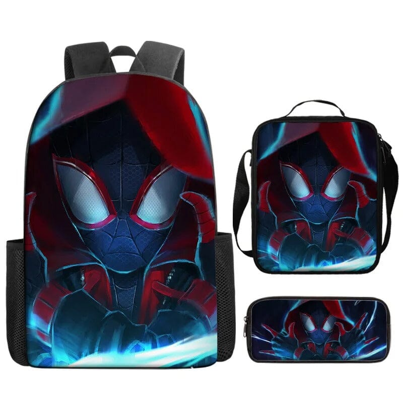 Mochila Infantil Homem-Aranha + Estojo + Lancheira (Miles Morales) ORIGINAL mochila homem aranha mile moralis Mil e Dois Descontos 2 