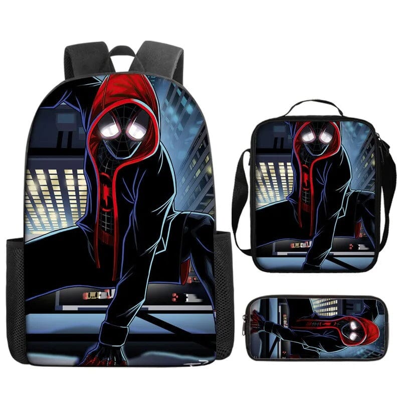 Mochila Infantil Homem-Aranha + Estojo + Lancheira (Miles Morales) ORIGINAL mochila homem aranha mile moralis Mil e Dois Descontos 3 