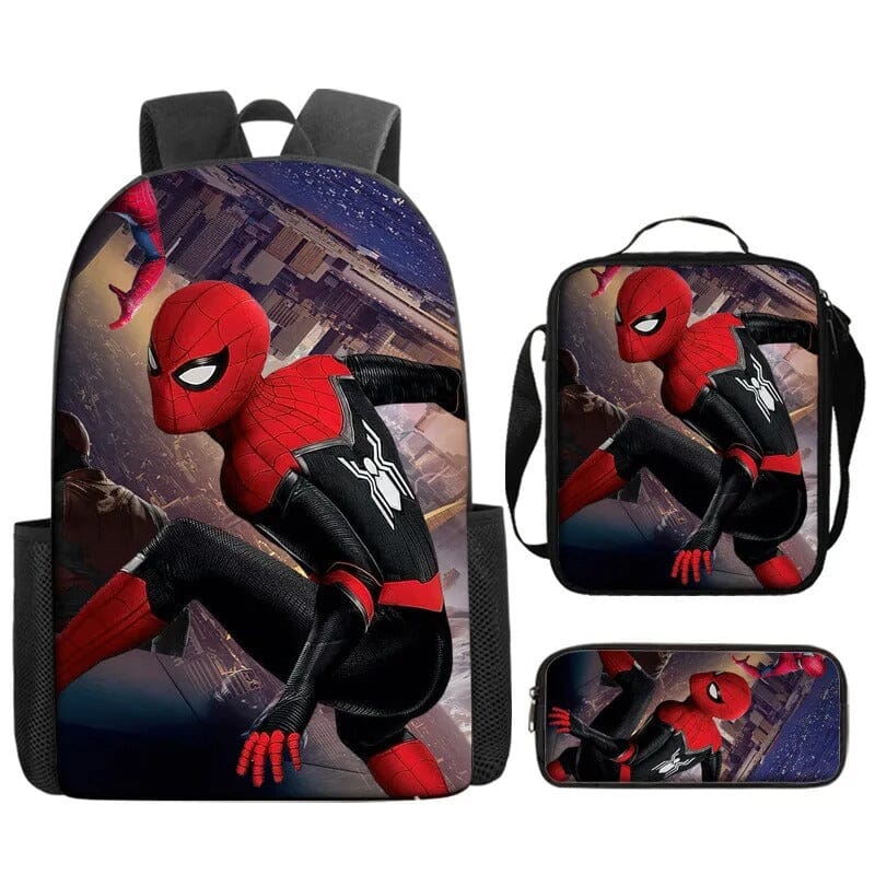 Mochila Infantil Homem-Aranha + Estojo + Lancheira ORIGINAL mochila homem aranha normal Mil e Dois Descontos 4 