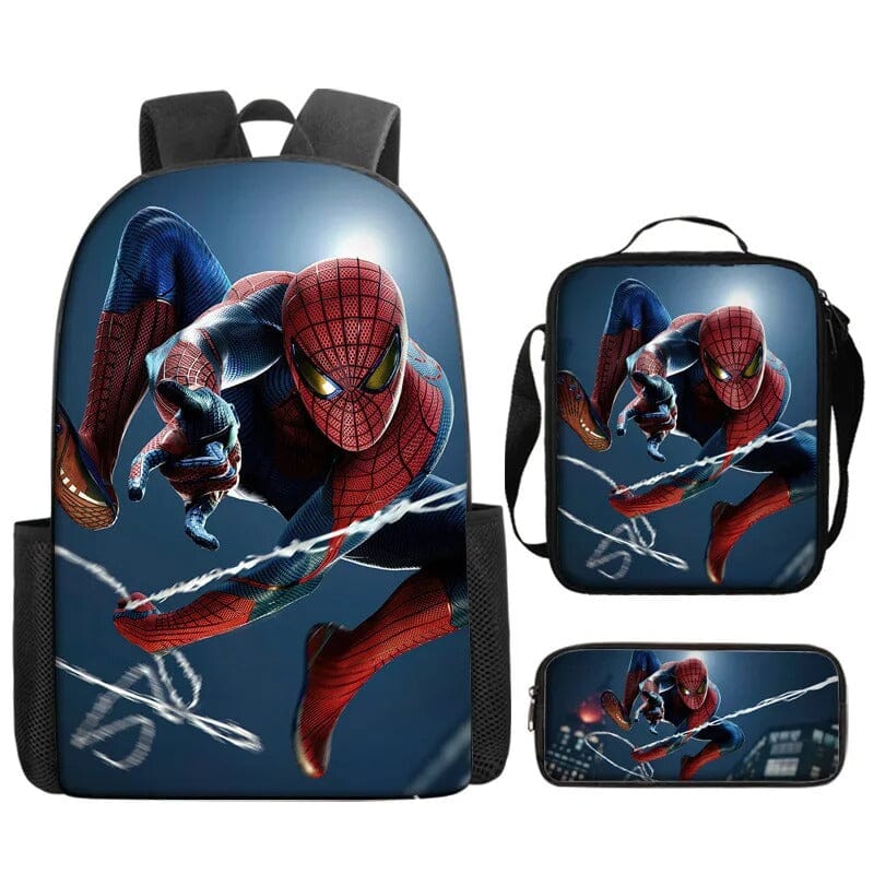 Mochila Infantil Homem-Aranha + Estojo + Lancheira ORIGINAL mochila homem aranha normal Mil e Dois Descontos 7 